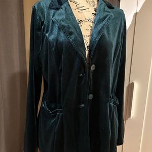 Deep Teal Velvety Blazer